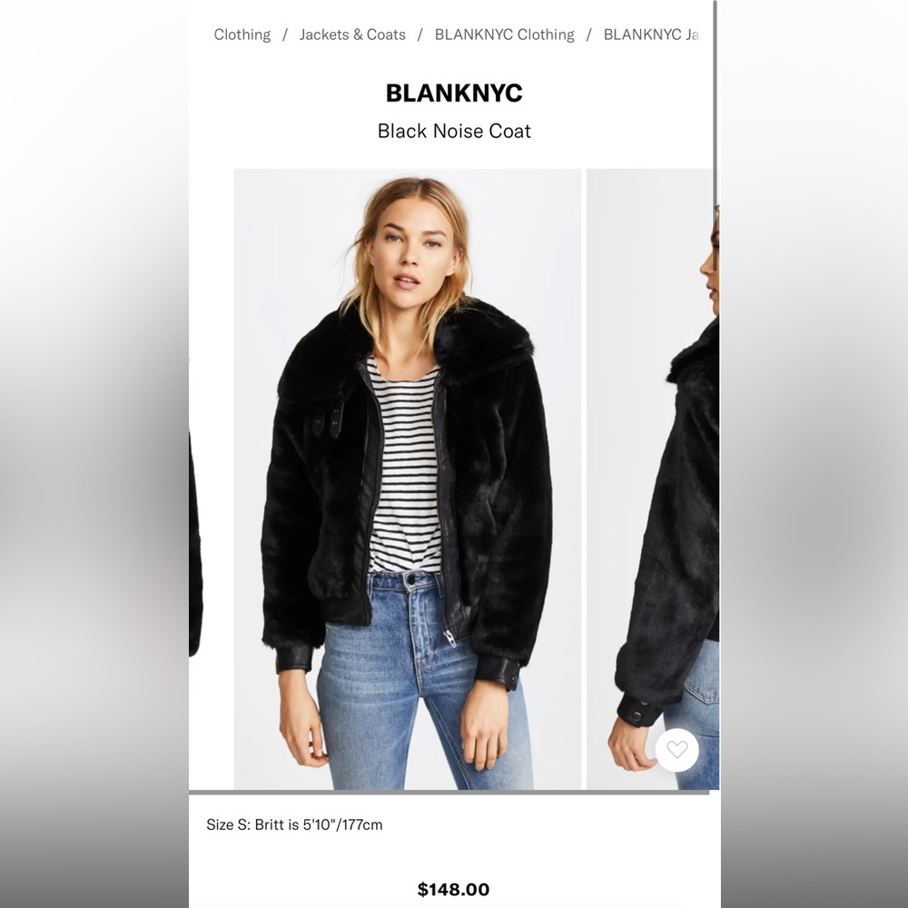 Blank NYC faux fur coat.